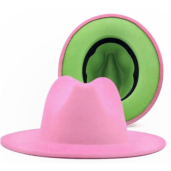 Two Tone Sorority Color Fedora Hats Bundle, Wholesale Bundle Sale, Unisex Hats - Picture 3 of 4